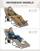 KingCamp Sun Lounger Five-Position Adjustable Backrest Garden Lounger view 11
