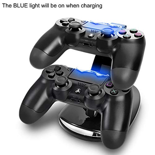 PS4 Controller Charger, Megadream Playstation 4 Charging Station for Sony PS4 / PS4 Pro / PS4 Slim DualShock 4 Controller, Dual USB Fast Charging Station Stand with LED Indicator Light