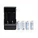 ON THE WAY4 Pcs 16340 2000mah Li-ion 3.7V Rechargeable Battery with Dual Double Channel Cordless 16340 Battery Charger