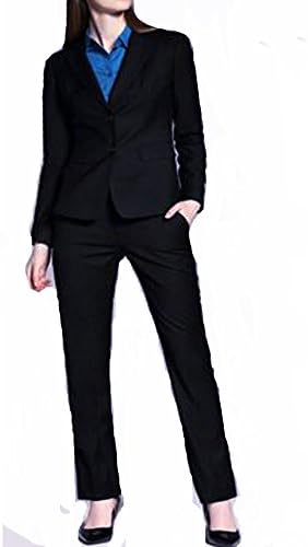 Women's Two Button Black Jacket and Pant (16, navy blue)