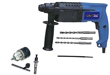 20mm Rotary Hammer Drill Machine 600watts with 3 Bits (6,8 and 10mm) with SDS Drill Chuck and Carrying Box