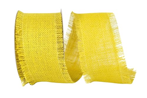 Reliant Ribbon 94132-079-40F Burlap Jute Fringe Ribbon, 2-1/2 Inch X 10 Yards,…