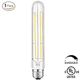 SUNMEG T10 LED Bulb, LED Tubular Light Bulb, 6W 120V Instant on Filament LED, Soft White 2700K, E26 Base 360 Degree Beam Angle,long lasting light bulbs Equivalent to 60W Incandescent Bulb - Dimmable