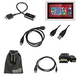 EEEKit 4-in-1 Cable Kit for Nokia Lumia 2520 Tablet, Micro USB 3.0 Male to USB A 2.0 Female OTG Cable + USB 3.0 A Male to Micro USB Male Cable + Micro HDMI to HDMI Cable + EEEKit Gift Pouch Bag for Free(6.5*4 Inch)