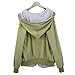 Womdee Women Zip Up Hoodie Long Sleeve Plus Size Casual Jacket Autumn Winter Outwear