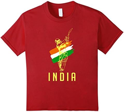 Kids Cricket Tshirt India 6 Cranberry