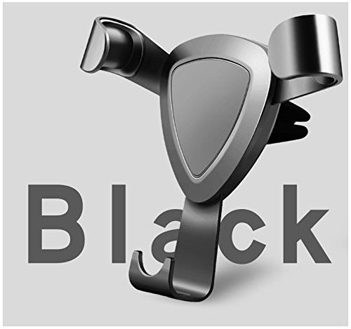 Car Air Vent Mount 360° Rotation Car Phone Holder with Gravity Linkage Design Automatically Tighten for 4-6 Inch Mobile Phone - Black