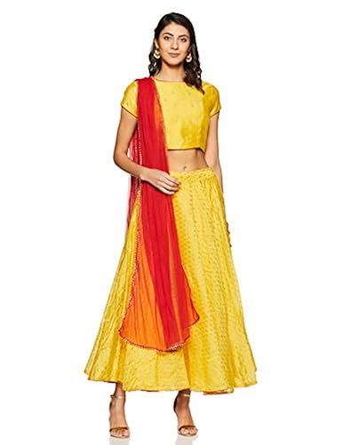 BIBA Yellow Poly Cotton Short Top Suit Set Size 36 in Oman Whizz