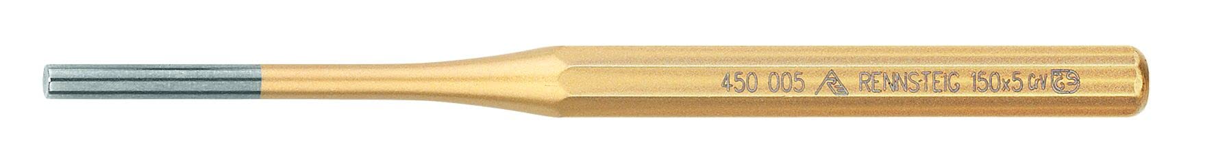 Rennsteig 450 002 0 "Standard" Octagonal Pin Punch, 0 V, Gold/Silver, 150 x 10 x 2 mm