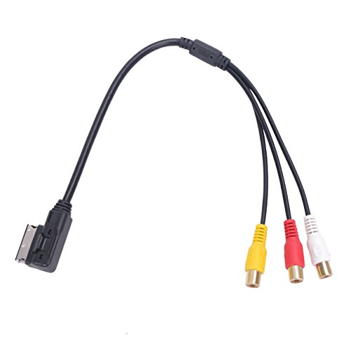 AMI MMI RCA 3RCA DVD Video Audio Input AUX Cable Wire for VW for Audi A3 A4 A6 A7 A8 Q5 Q7 R8 CAR-BA65 C/5