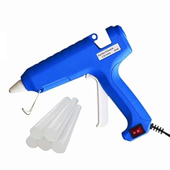 APTECH DEALS Crown 80W Hot Melt Standard Temperature Corded Glue Gun with 5 Glue Stick (Blue)