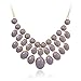 Jane Stone Fashion Necklace Grey Bubble Beaded Necklace Bib Statement Necklace Bridesmaid Wedding Necklace (Fn0627-Grey)