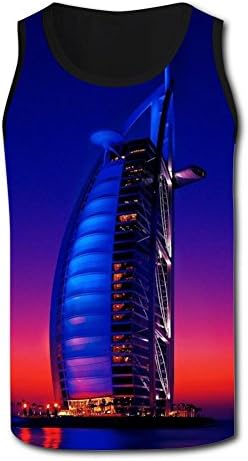 Dubai Burj Al Arab Hotel Men Original Graphic Tank Tops Crew Neck Tees for Men S