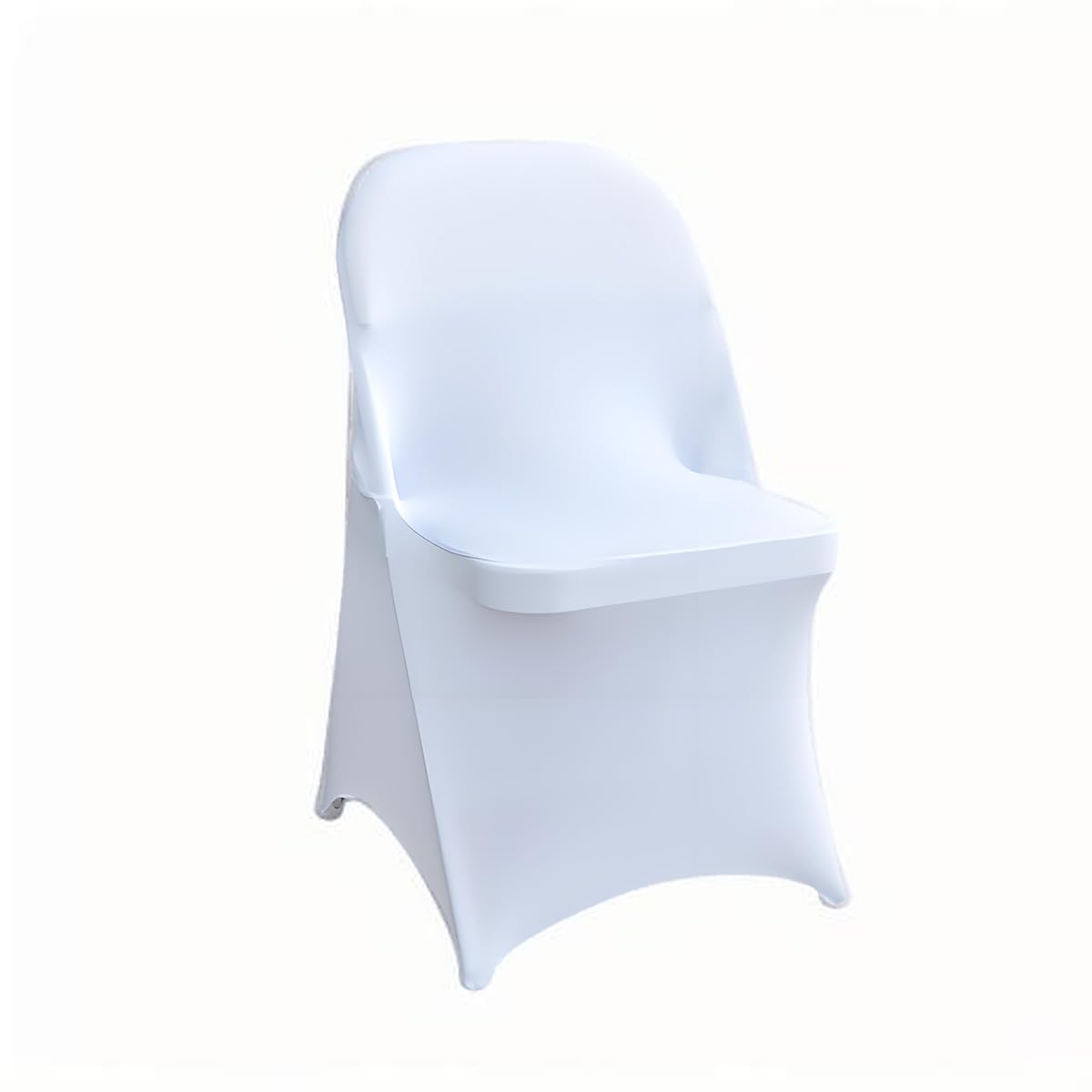 Photo 1 of 100 Pcs White Folding Chair Cover Washable Removable Universal Fitted Chair Cover Protector for Wedding Party Banquet Holidays Celebration Decoration Chair Covers
