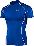 New 035 Take Five Skin Tight Compression Base Layer Blue Running T Shirt Short Sleeve Mens S - 2xl