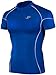 New 035 Take Five Skin Tight Compression Base Layer Blue Running T Shirt Short Sleeve Mens S - 2xl