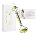 2018 Upgraded Jade Roller/For Face Eyes Neck Durable Anti-Aging Facial Massager/ 100% Real Jade Stone Roller with Double Head/Slim Face Stimulate Face Blood Flow Circulation/Safe Natural Skincare