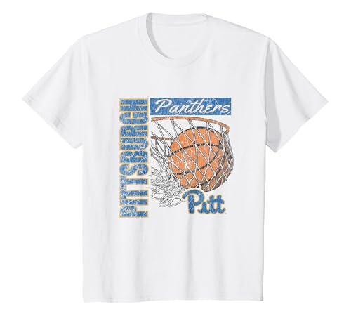 Pittsburgh Panthers Vintage Basketball 90's T-Shirt, Youth, White, X-Small