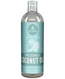 Organic Fractionated Coconut Oil 16 oz. Premium Coconut Carrier Oil for Massage, Essential Oils and Aromatherapy. 100% Money Back Guarantee by Rocky Mountain Essentials