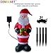 GOOSH 6 Foot Inflatable Santa Christmas Inflatable Santa Claus Holding a Gift Present LED Lights Indoor Outdoor Yard Lawn Decoration - Cute Fun Xmas Holiday Blow Up Party Display