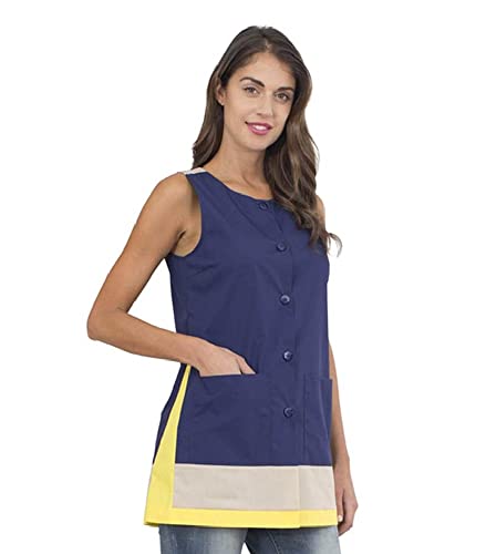 Siggi Horeca Mujer Trenzada Darcy,Mujer,Azul/Arena/Amarillo,L