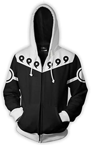 Ainuno Men 3D Printed Naruto Hoodie Zip/Pullover Anime Thin Hooded Sweatshirt