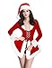 Quesera Women's Christmas Lingerie Sexy Santa Outfit Dress Velet Corset Costume, Red, 2-8