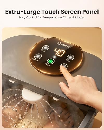 COMFIER 2026 Folding Foot Bath with Heating, Shower & Temperature Control, Foot Bath with 30 Shiatsu Massage Balls, Automatic Massage & Anti-Splash Design, Wellness Gift for Men and Women