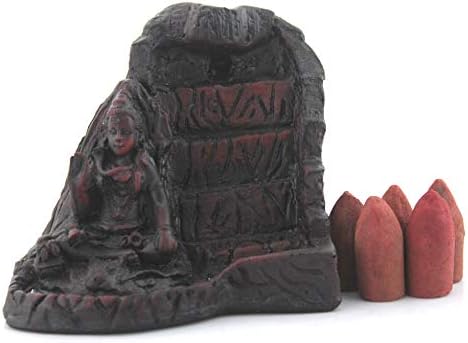 Brahmz Meditating Shiva Steps Backflow Smoke Fountain Incesne Holder 10 Cones