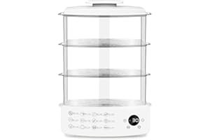NF Food Steamer 3 Tier Electric Vegetable Steamer with Timer 12L Multifunctional Digital Steamer for Fast Simultaneous Cookin