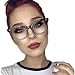 AStyles Vintage Inspired Half Tinted Frame Clear Lens Cat Eye Glasses (Tortoise-Turquoise, Clear)