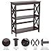 Yaheetech 3 Tier Espresso Finish Wood Entryway Table Bookcase Bookshelf Display Rack Stand Storage Shelving Unit