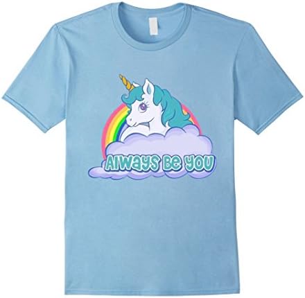 Men's Unicorn Always Be You Shirt Large Baby Blue