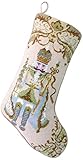 Vintage Style Gold Nutcracker Christmas Stocking, Wool Needlepoint, 11 Inch X 18 Inch