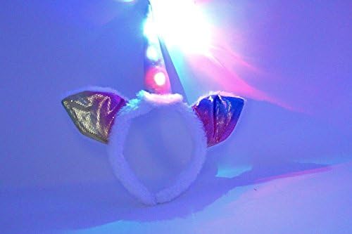 Paradise Treasures Light up Flashing Rainbow Unicorn Headband LED Unicorn Crown Costume for Kids
