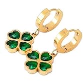 Clover Stud Earrings for Women, 4 Leaf Shamrock Earrings for Teens, St Patrick's Day Accessories
