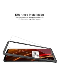 TAURI Protector de pantalla para Oneplus 6T, [3 unidades] [marco de alineación] Fácil de instalar [carcasa amigable] Protector de pantalla de cristal templado, garantía de por vida de reemplazo
