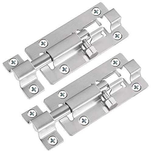 FATLODA 2 Pack Barrel Bolt Latch, Slide Bolt Latch 3 Inches Slide Latch