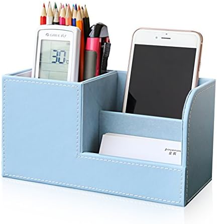 Pen holder Pencil Pot Scratch-resistant with Non-marking Base- Desk Tidy Mesh Desk Organiser Set Office Tidy Organiser Desk Caddy Tray Multi-functional Metal Pencil Pot Pencil Holder ( Color : Blue )