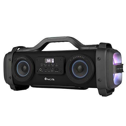 NGS Street Breaker – Bombe Portable de 200 W avec Technologie True Wireless et Bluetooth (USB/MicroSD/AUX-in). Couleur : Noir.