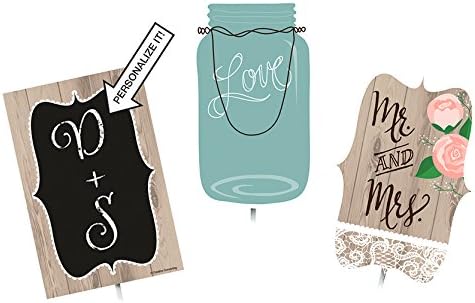 Creative Converting Centerpiece Sticks, Rustic Wedding (18-Count)