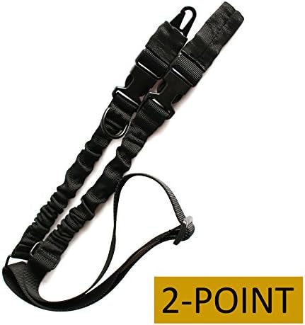 Shootmy Tactical Dual Points Strap Adjustable Bungee Strap Cord Color Black