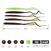 RUNCL Anchor Box - Curved Tail Grubs, Swimbaits, Soft Fishing Lures - Ribbed Design, Shrimp Flavor - 4in, Several Proven Colors (Pack of 40)
