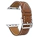 MoKo Compatible Band Replacement for Apple Watch 42mm 44mm Series 4/3/2/1, Luxury Genuine Leather Smart Watch Band Strap Single Tour Replacement - Brown (Not Fit 38mm 40mm Versions)