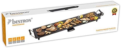 Bestron Plancha/Plaque de cuisson teppanyaki électrique XXL antiadhésive, 1800 W, Noir - Cuisine A Vivre Bestron Plancha/Plaque de cuisson teppanyaki électrique XXL antiadhésive, 1800 W, Noir