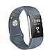 POY Replacement Bands Compatible for Fitbit Charge 2, Adjustable Breathable Wristbands with Air Holes Straps, Small Gray