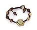 Ovalbuy Zipao Green Purple Stone Carved Buddhist Auspicious Lotus Flower Length Adjustable Bracelet