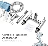 Wasserrhythm Bath Mixer Taps with Shower Attachment Chrome Brass 2 in 1 view 10