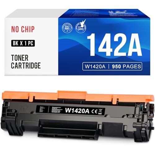 142A W1420A Tóner de Repuesto para HP 142A W1420A Tóner para HP LaserJet Pro M110w M110 M110we MFP M140w M140 M140we M139w M139we M139 (1 Negro, sin Chip)