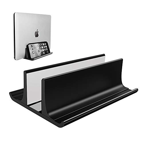 Vertical Laptop Stand Holder Adjustable Desktop Notebook Dock Space-Saving Three-in-one for All MacBook Pro Air, Mac,HP, Dell, Microsoft Surface,Lenovo, up to 17.3 inch Black …